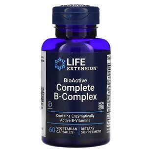 В-комплекс вітамінів, BioActive B-Complex, Life Extension, біоактивний, 60 вегетаріанських капсул LEX-19456 фото