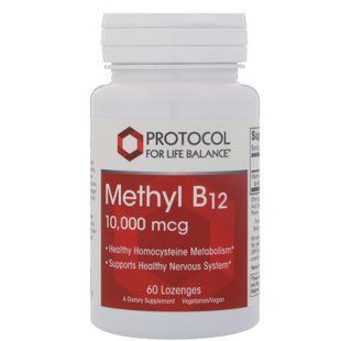 Вітамін В-12, метилкобаламін, Methyl B-12, Protocol for Life Balance, 10000 мкг, 60 льодяників PRT-10497 фото