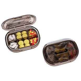 Органайзер для таблеток, Plastic Pill Organizer Waterproof Moisture-Proof, MEMOSAN, водонепроникний, вологостійкий, з 6 відділеннями, чорний MEN-00031 фото
