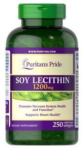 Лецитин із сої, Soy Lecithin, Puritan's Pride, 1200 мг, 250 гелевих капсул PTP-10303 фото