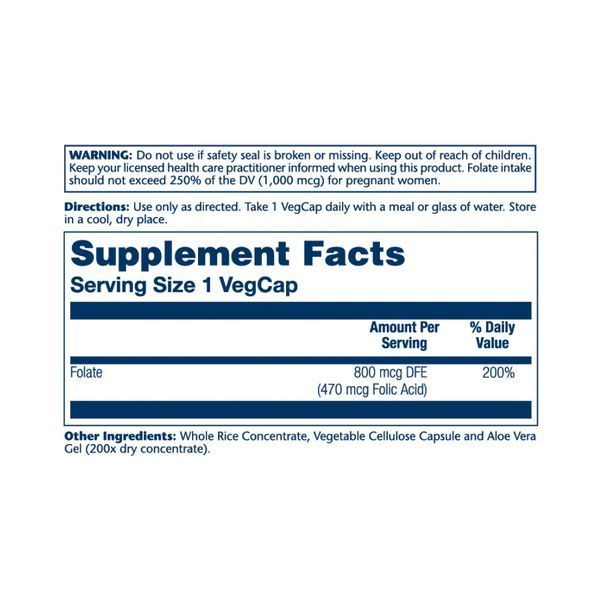 Folic Acid 470 mcg (800 mcg DFE) - 100 caps 2023-10-4428 фото