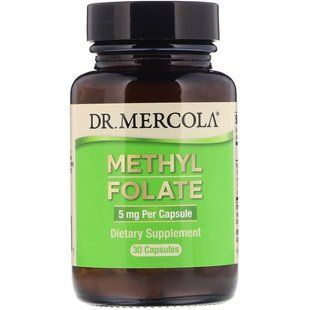 Фолат, Folate, Dr. Mercola, 5 мг, 30 капсул MCL-03086 фото