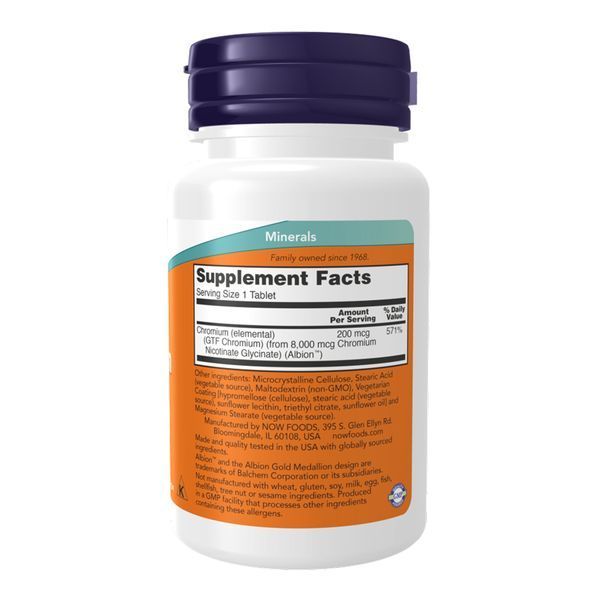 GTF Chromium 200mcg - 100 tabs 2022-10-0672 фото