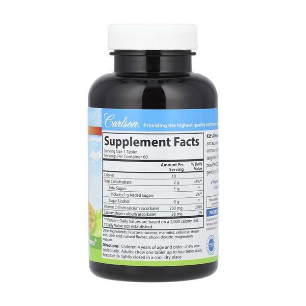 Carlson For Kids Chewable Vitamin C - 60 tabs 2023-10-4563 фото