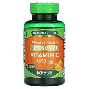 Вітамін С, Liposomal Vitamin C, Nature's Truth, ліпосомальний, 1650 мг, 60 гелевих капсул швидкого вивільнення (550 мг у капсулі) NTH-12086 фото