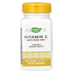 Вітамін С (аскорбінова кислота) з шипшиною, Vitamin C With Rose Hips, Nature's Way, 100 капсул NWY-40310 фото