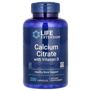 Цитрат кальцію з вітаміном D, Calcium Citrate with Vitamin D, Life Extension, 200 капсул LEX-19632 фото