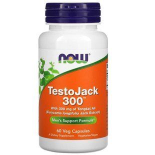 Тонгкат алі, TestoJack 300, Now Foods, репродуктивне здоров'я чоловіків, 300 мг, 60 вегетаріанських капсул NOW-02202 фото