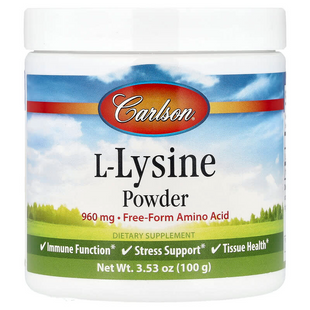 L-лізин, L-Lysine, Carlson, 100 грам CAR-06885 фото