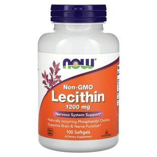 Лецитин, Lecithin, Now Foods, 1200 мг, 100 гелевих капсул NOW-02210 фото