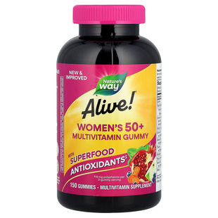Мультивітаміни для жінок віком від 50 років, Women's 50+ Gummy, Nature's Way, Alive!, суміш ягід, 150 жувальних таблеток NWY-14068 фото