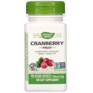 Журавлина, Cranberry Fruit, Nature's Way, ягоди, 930 мг, 100 веганських капсул (465 мг на капсулу) NWY-12150 фото