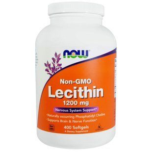 Лецитин, Lecithin, Now Foods, 1200 мг, 400 гелевих капсул NOW-02214 фото