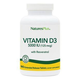 Вітамін D3 ультра, Ultra Vitamin D3, Nature's Plus, 125 мкг (5000 МО), 90 таблеток з розширеним вивільненням NAP-01045 фото