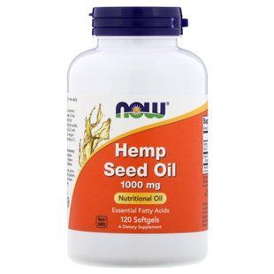 Олія насіння конопель, Hemp Seed Oil, NOW Foods, 1000 мг, 120 гелевих капсул NOW-01799 фото