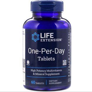 Вітамінний комплекс, One-Per-Day Tablets, Life Extension, 1 в день, 60 таблеток LEX-23136 фото
