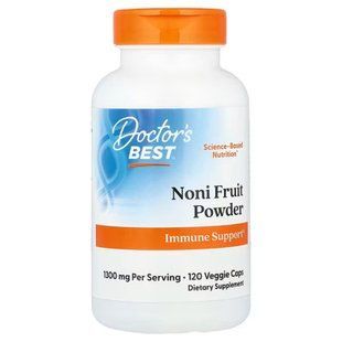 Ноні, Noni, Doctor's Best, порошок із фруктів, 1300 мг, 120 вегетаріанських капсул (650 мг у капсулі) DRB-00096 фото