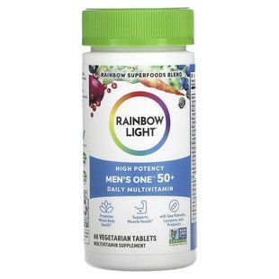 Мультивітаміни для чоловіків 50+, Men's One 50+, Rainbow Light, щоденні, висока потенція, 60 вегетаріанських пігулок RLT-20403 фото