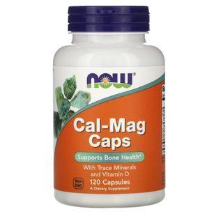 Кальцій та магній, Cal-Mag Caps, Now Foods, з мікроелементами та вітаміном D, 120 капсул NOW-01265 фото