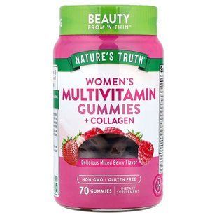 Мультивітаміни для жінок з колагеном, Women's Multivitmain + Collagen, Nature's Truth, суміш ягід, 70 жувальних цукерок NTH-11370 фото