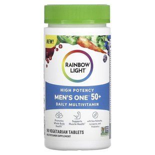 Мультивітаміни для чоловіків 50+, Men's One 50+, Rainbow Light, щоденні, висока потенція, 90 вегетаріанських пігулок RLT-20404 фото
