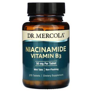 Ніацинамід (вітамін B3), Niacinamide Vitamin B3, Dr. Mercola, 50 мг, 270 таблеток MCL-21268 фото