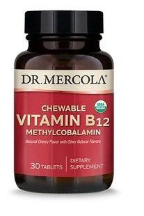 Вітамін В12, Vitamin B12, Dr. Mercola, органік, 1000 мкг, 30 жувальних пігулок MCL-03663 фото