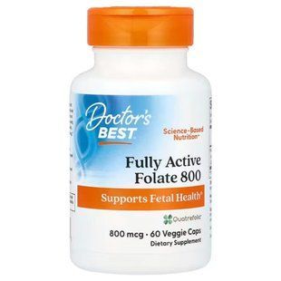 Фолат із Quatrefolic, Active Folate, Doctor's Best, активний, 800 мкг, 60 капсул DRB-00458 фото