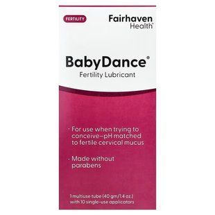 Змазка (лубрикант) для підвищення фертильності, BabyDance Fertility Lubricant, Fairhaven Health, 1 багаторазовий тюбик (40 г) з 10 одноразовими аплікаторами FHH-00249 фото