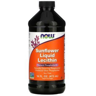Лецитин соняшниковий, Sunflower Liquid Lecithin, Now Foods, рідкий, 473 мл NOW-02372 фото