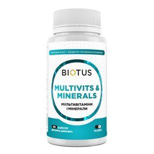 Мультивітаміни та мінерали, Multivits & Minerals, Biotus, 60 капсул BIO-533211 фото