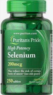 Селен, Selenium, Puritan's Pride, 200 мг, 250 таблеток PTP-13204 фото