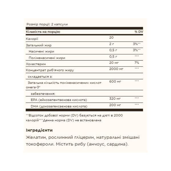 Omega-3 Fish Oil Concentrate - 120 softgels 100-58-5816361-20 фото