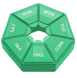 Органайзер для таблеток на 7 днів, 7 Side Pill box, MEMOSAN, темно-зелений MEN-00003 фото