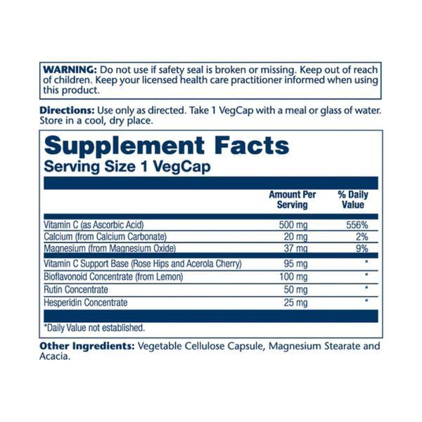 Vitamin C with Bioflavonoids 500mg - 250 veg caps 2023-10-3569 фото