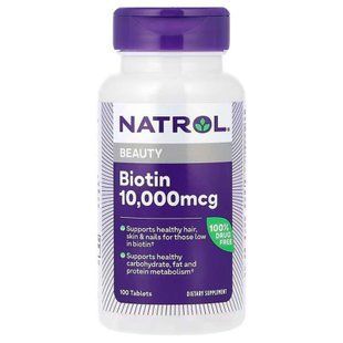 Біотин максимум, Biotin, Natrol, 10000 мкг, 100 таблеток NTL-05396 фото