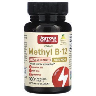 Вітамін В12, Methyl B-12, Jarrow Formulas, смак лимона, 1000 мкг, 100 жувальних таблеток JRW-18001 фото