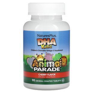 Риб'ячий жир для дітей, DHA for Kids, Nature's Plus, Animal Parade, вишневий смак, 90 жувальних цукерок NAP-29999 фото