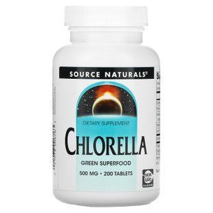 Хлорела, Chlorella, Source Naturals, 500 мг, 200 таблеток SNS-00676 фото