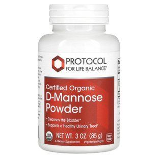 D-манноза, D-Mannose, Protocol for Life Balance, сертифікований органічний порошок, 85 г PRT-12810 фото